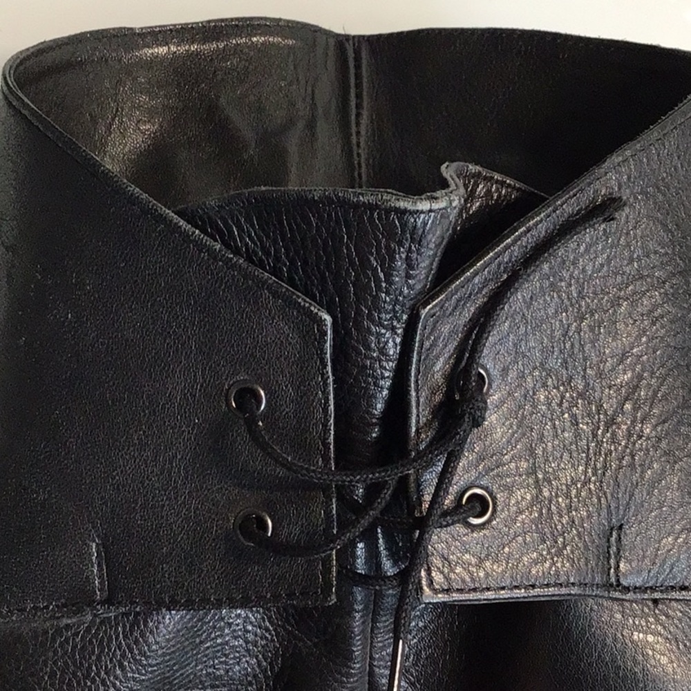 Womens OTK High Black Lined Leather Boots - Picture 9 of 10